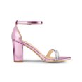 thumbnail image 3 of BLISSFUL STEP Women's Sandals Rhinestone Chunky Heel Ankle Strap Open Toe Party Shoes Pink 5.5, 3 of 7