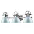 thumbnail image 2 of Beaumont Lane 3 Light Steel Vanity Light in Chrome and Seafoam, 2 of 3