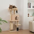 thumbnail image 2 of PawHut 41 Inch Cat Tree with Scratching Posts, Cat Bed, Condo, Beige, 2 of 10