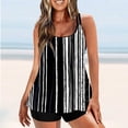 thumbnail image 1 of EGNMCR Bikini Set Women Plus Size Print Bowknot Set Two-Piece Swimsuit Swimwear Shorts, 1 of 8
