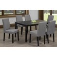 thumbnail image 2 of Cappuccino Wood 7 Piece Dining Set With Grey Linen Chairs, 2 of 2