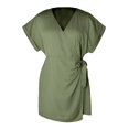 thumbnail image 1 of HBFAGFB Womens Jumpsuit Solid Color Simple V Neck Short Sleeve Rompers for Women Dressy Green Size XL, 1 of 4