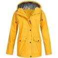 thumbnail image 1 of HTNBO Hooded Solid Color Rain Coats for Women Outdoor Windproof Plus Size Rain Jackets, 1 of 3