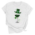 thumbnail image 1 of Dealovy T-Shirts de la Saint-Patrick pour Femmes, Manches Courtes, Col Rond, Coupe Ample, T-Shirt Décontracté à Motif de Trèfle, 1 of 2
