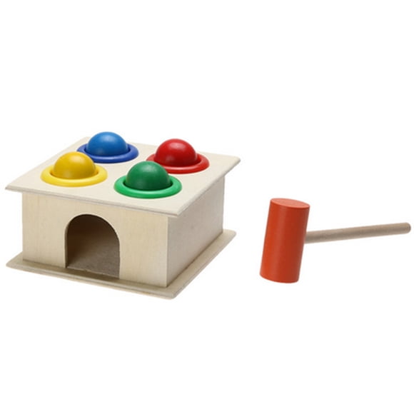 RKSTN Baby Toys Educational Toys Wooden Hammering Ball with Hammer Box Color Toy Educational Toys for Toddler Babies
