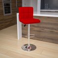 thumbnail image 4 of Contemporary Red Quilted Vinyl Adjustable Height Barstool with Chrome Base, 4 of 7