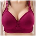thumbnail image 2 of B91xZ Women's Plus Size Unlined Underwire Bra Front Closure Plus Size Full Coverage Lace Underwire Racerback Bra,Hot Pink 42, 2 of 4