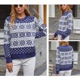 thumbnail image 2 of REDHOTYPE Femmes Col Rond Tricoté Couleur de Collision à Manches Longues Pull en Vrac Casual Striped Print Tops, 2 of 4
