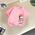 thumbnail image 4 of T-shirt d'Été à Manches Courtes et Col Rond Imprimé Mode Mignon pour Filles Juniors Petites Filles Crop Top 4t, 4 of 4