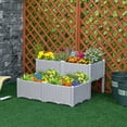 thumbnail image 2 of Outsunny 4-piece Elevated Flower Bed Vegetable Herb Planter Plastic Grey, 2 of 10