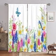 thumbnail image 1 of Innerwin Rideaux Protection UV Draperies Isolées Thermiquement Occultantes Imprimé Floral Rideau de Fenêtre Écoénergétique Imperméable Poche pour Tringle Panneau Moderne Bleu 120x150cm/47.24x59.06 Pouces LxH, 1 of 6
