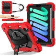 thumbnail image 1 of Case for iPad Mini 7 A17 Pro 2024 / iPad Mini 6 2021 8.3 Inch with Rotating Stand Pencil Holder Hand/Shoulder Strap, Heavy Duty Shockproof Protective Cover for iPad Mini 7th/6th Generation 8.3", 1 of 7