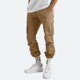 thumbnail image 4 of XZNGL Pantalon Homme Uni Décontracté à Multiples Poches Extérieur Coupe Droite Pantalon D\'entraînement Physique Pantalon Cargo Pantalon, 4 of 9