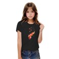 thumbnail image 1 of Rbaofujie T-Shirts Graphiques pour Fille Imprimé Floral Manches Courtes Col Rond T-Shirts Hauts, 1 of 6