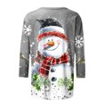 thumbnail image 5 of Jienlioq Hauts Grande Taille pour Femmes Mode T-Shirt Décontracté de Noël pour Femmes à Imprimé Col Rond Manches 3/4 Haut Blouse Rabais, 5 of 5
