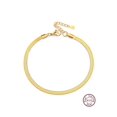thumbnail image 2 of 1pc Simple And Minimalist Double-layered Snake Bone Chain Bracelet In Gold Color 925 Silver For Women's Daily Wear, 2 of 4