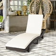 thumbnail image 4 of Costway 2PCS Patio Rattan Folding Lounge Chair Chaise Adjustable White Cushion, 4 of 10