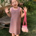 thumbnail image 5 of JDQJBZ Girls Sleeveless Dress Striped Print Tank Style Casual Summer Outfit, 5 of 5