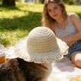 thumbnail image 4 of Pet Mini Sun Hat Straw Hat For Cats Dogs Sun Protection Breathable Adjustable Gentle Chin Strap For Small Pets Beach Trips Backyard Play Park Visits Photoshoots Birthdays Gifts For Pet Lovers, 4 of 8