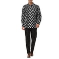 thumbnail image 2 of INSPIRE CHIC Men's Shirt Polka Dots Pattern Point Collar Long Sleeve Button Down Shirt 34 Black White, 2 of 7