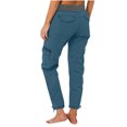 thumbnail image 4 of Jsaierl Womens Casual Loose Cargo Pants Elastic Waist Drawstring Plus Size Pants Comfy Adjustable Leg Opening Straight Leg Pants with Pockets, 4 of 6