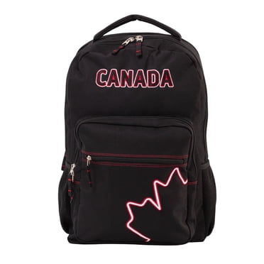 Sac à Dos Scolaire Noir CANADA avec Compartiment pour Ordinateur