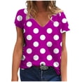 thumbnail image 2 of JDQJBZ T-Shirt à Manches Courtes pour Femmes Haut d'Été, Blouse Décontractée Ample de Mode pour Femmes Impression T-Shirt à Col en V Blouse T-Shirt Imprimé, 2 of 5