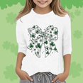 thumbnail image 2 of Chandails pour Filles Taille 14 avec Soutien-Gorge Intégré T-Shirt Graphique de la Saint-Patrick à la Mode Polyvalent Col Rond Manches 3/4 Décontracté, 2 of 4