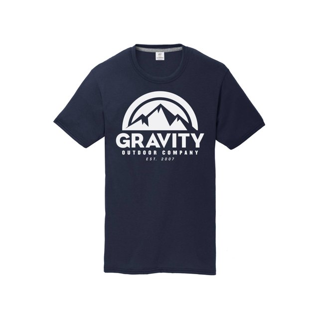 Gravity Outdoor Co. Youth Performance T-Shirt - White Logo - Navy - Large