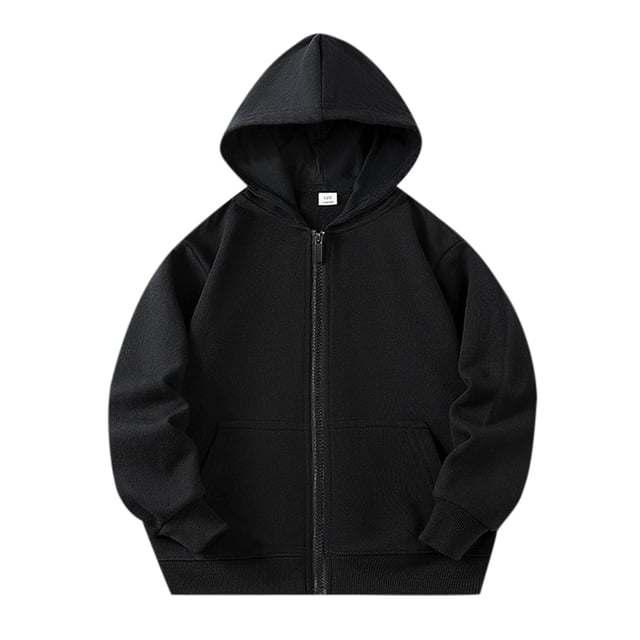 FAOWME Chandails à Capuche à Manches Longues pour Enfants, Unisexes, Doux, avec Poche, Noir 2-3 Ans