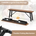 thumbnail image 4 of Topbuy Outdoor Folding Bench Set of 2  55 Inches Long 2-3 Person Acacia Wood Backless Patio Dining Bench, 4 of 8