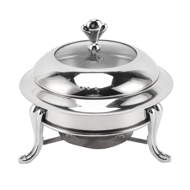 Ensemble de Buffets à Réchaud, Réchauffe-Buffet Rond, Serveurs et Réchauds de Buffet avec Couvercle, Acier Inoxydable, Chauffage au Carburant, Serveur de Traiteur Portable pour Mariage, Fêtes