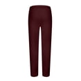 thumbnail image 4 of RXIRUCGD Men's Fashion Drawstring Elastic Waist Solid Color Casual Sweat Length Pants 2 PC, Wine, Size: S, 4 of 5