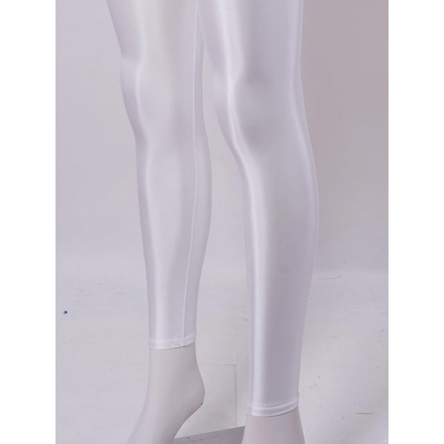 Choomomo Leggings Moulants de Performance pour Femmes, Extensibles, Brillants, Sports, Hip-Hop, Rave, Street, Danse Moderne, Blanc, TG