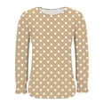 thumbnail image 4 of HAiming Chemises à Pois pour Femmes Décontractées à Col Rond Hauts à Volants Plissés Blouse Basique Chic T-Shirts de Travail, 4 of 6