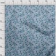 thumbnail image 3 of oneOone Polyester Spandex Medium Blue Fabric Floral Retro Craft Projects Decor Fabric Printed By The Yard 56 Inch Wide, 3 of 5