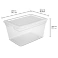 thumbnail image 2 of Boîte de rangement Sterilite de 55 litres, bac de rangement en plastique transparent avec couvercle à enclenche , blanc, 2 of 6