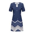 thumbnail image 4 of EGNMCR Robes de Vacances pour Femmes Robe Décontractée Amincissante à Manches Courtes Imprimées Épaules Dénudées, 4 of 5
