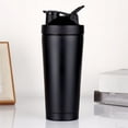 thumbnail image 4 of Stainless Steel Shaker Bottle with Wire Whisk Ball for Protein Mixing | Insulated Drink Bottle for Smoothies and Supplements | Spill Proof Flip Lid with Lock | Home, Gym, and Office Use, 4 of 7