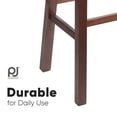 thumbnail image 4 of PJ Wood Classic Saddle-Seat 24" Kitchen Counter Stools, Walnut (Set of 4), 4 of 7