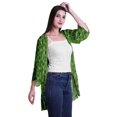 thumbnail image 3 of Moomaya Cardigan Court Imprimé en Georgette de Viscose à Manches Longues pour Femmes, 3 of 5