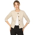 thumbnail image 1 of INSPIRE CHIC Women's Fall Vintage Lightweight Short Button Jacket with Pockets, 1 of 6
