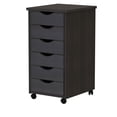 thumbnail image 1 of Pemberley Row Solid Wood Black Utility Cart Rectangular Smooth Mobility 15.25" x 13.25" x 25.75" Assembly Required, 1 of 9