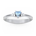 thumbnail image 2 of Birthstone Heart Ring with Shoulder Accents - Blue Topaz (December), 2 of 4
