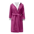 thumbnail image 4 of Gift TIMIFIS Pinks Women Hooded Plush Soft Robe Warm Fleece Bathrobe Warm Fleece Winter Robe, Long Soft Plush Cozy Spa, Resort & Hotel Bathrobe BathrobeFlash, 4 of 5