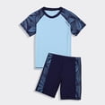thumbnail image 5 of B91xZ Boys Swimsuit Short Sleeve Rashguard and Swim Trunks 2 Piece Set,Blue 14-16 Years, 5 of 5