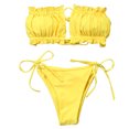 thumbnail image 2 of Gupgi Womens Solid Color Swimming Set, Bandage Bikini Top + Lace Up Briefs, 2 of 5