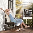 thumbnail image 4 of Outsunny Outdoor Glider Bench with Table Gliding Chair for 2 Beige, 4 of 10