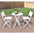thumbnail image 1 of Costway 3pcs Folding Bistro Table Chairs Set Garden Backyard Patio Furniture White, 1 of 8