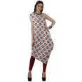 thumbnail image 3 of Moomaya Robe Kurti à une Épaule Imprimée pour Femme, Sans Manches, à Col Bénitier, Style Bohème, Tenue de Soirée de Designer, 3 of 7